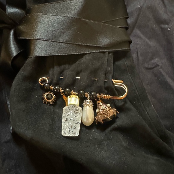 Dolce and Gabbana Black Suede Charm Tie Around Peep Toe Ankle Boots - Picture 10 of 11